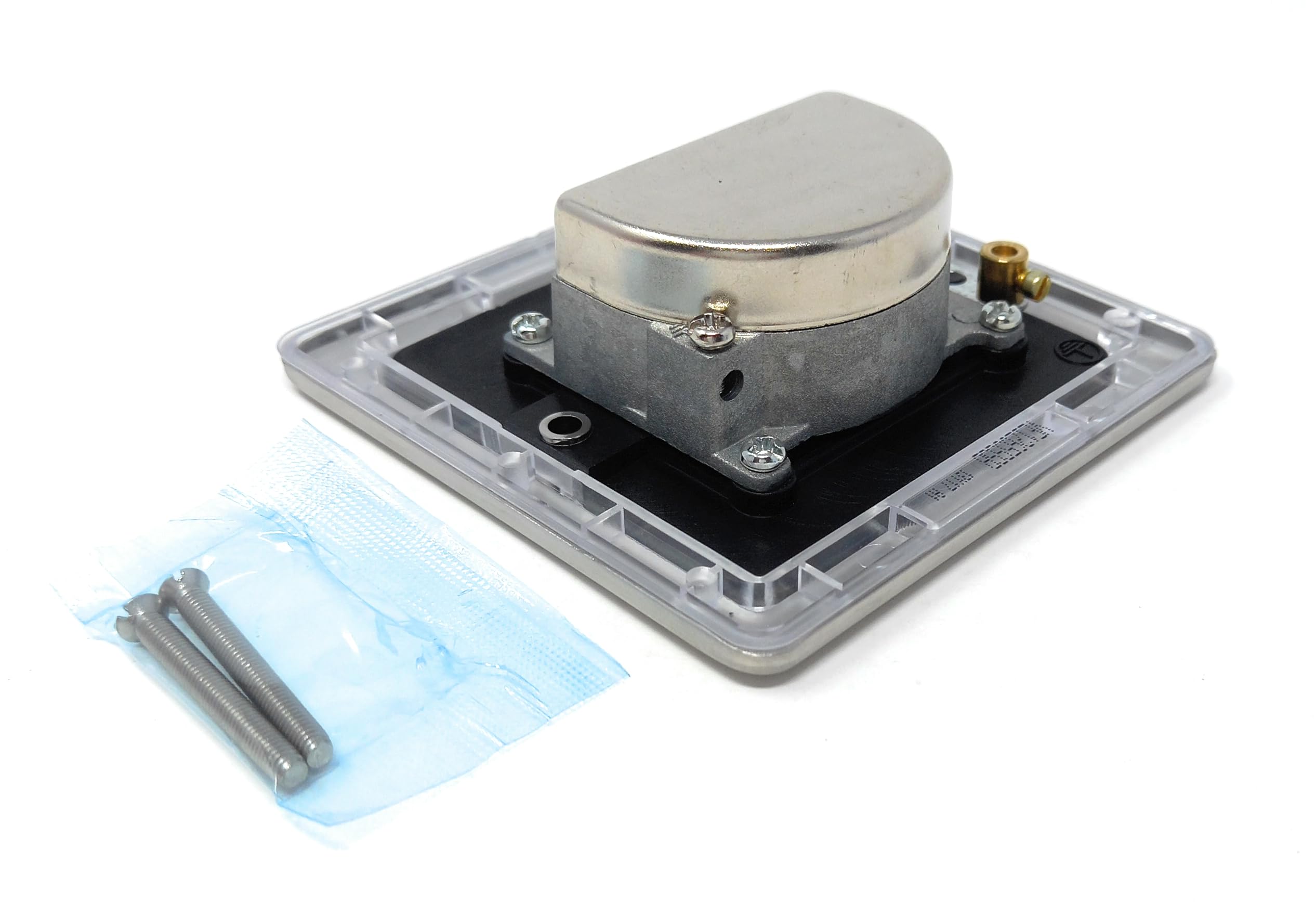 TV Aerial, Freeview RF & DAB/FM Radio Socket Wall Faceplate Stainless Steel 1 Gang, Silver - Image 3
