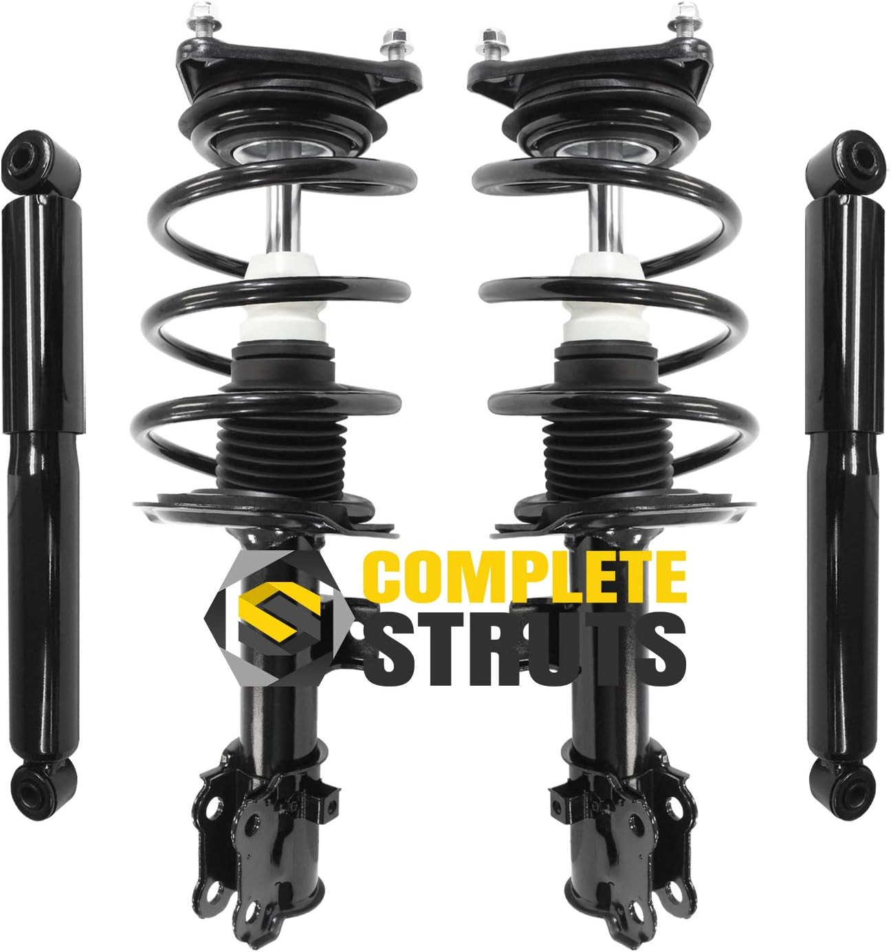 COMPLETESTRUTS - Front Complete Strut Assemblies with Coil Springs and Rear Shock Absorbers Replacement for 2014-2017 Kia Forte - Set of 4
