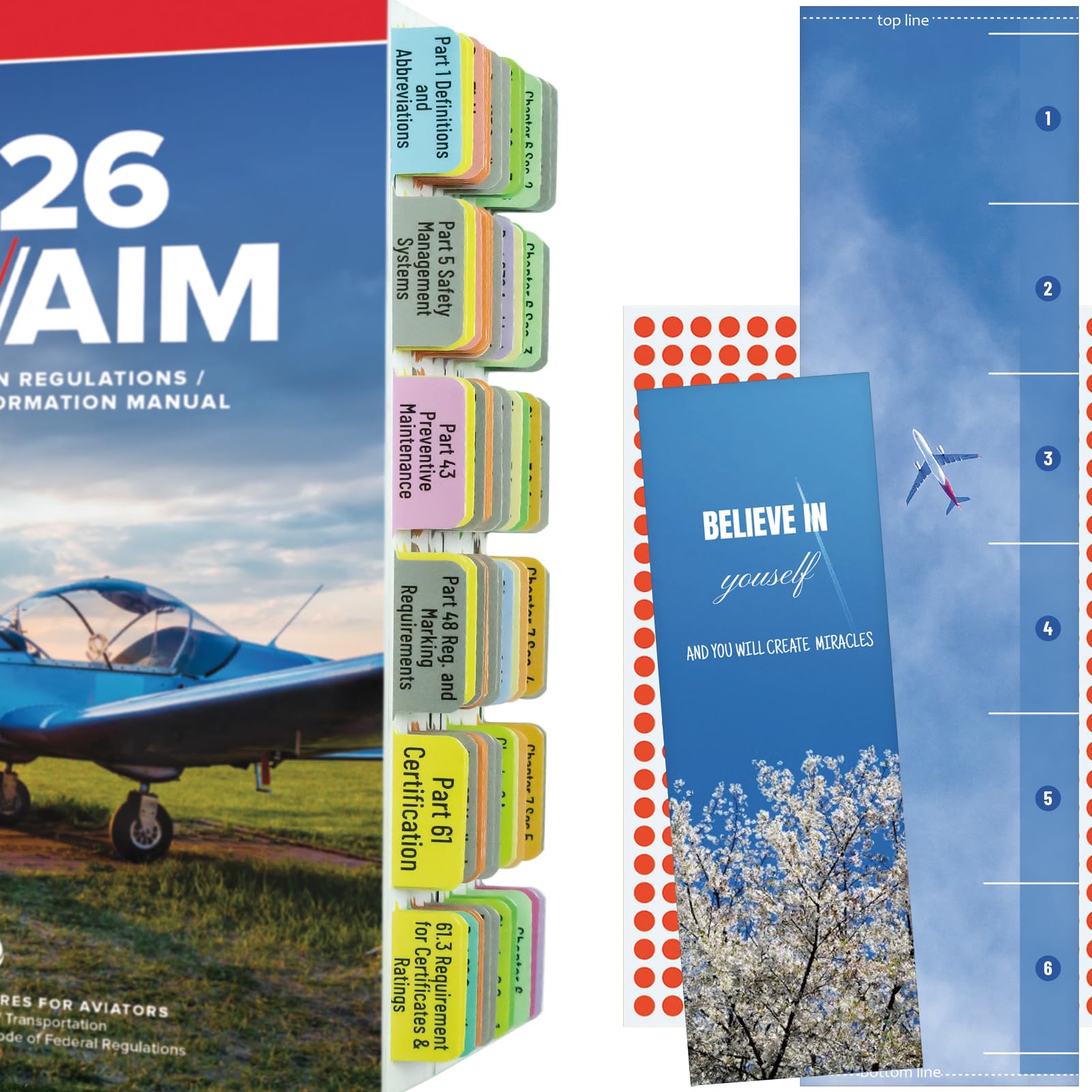 Onglets FAR/AIM 2026 avec code couleur plastifié et carte d'alignement - 7
