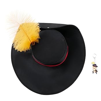 【if you have/Feather Hat】 Xuminvty Puss in Boots Hat with Yellow Feather Toddler Puss