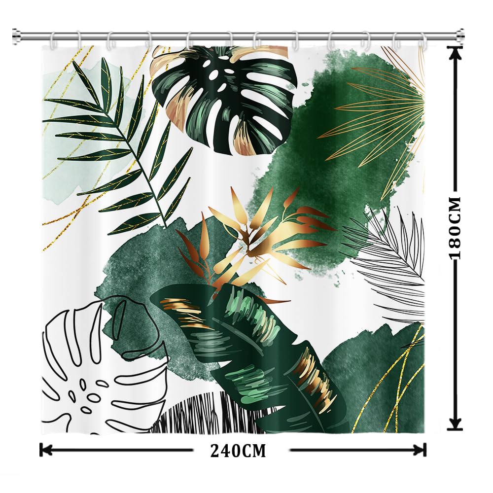 Uiiooazy Green Gold Shower Curtain - Image 2