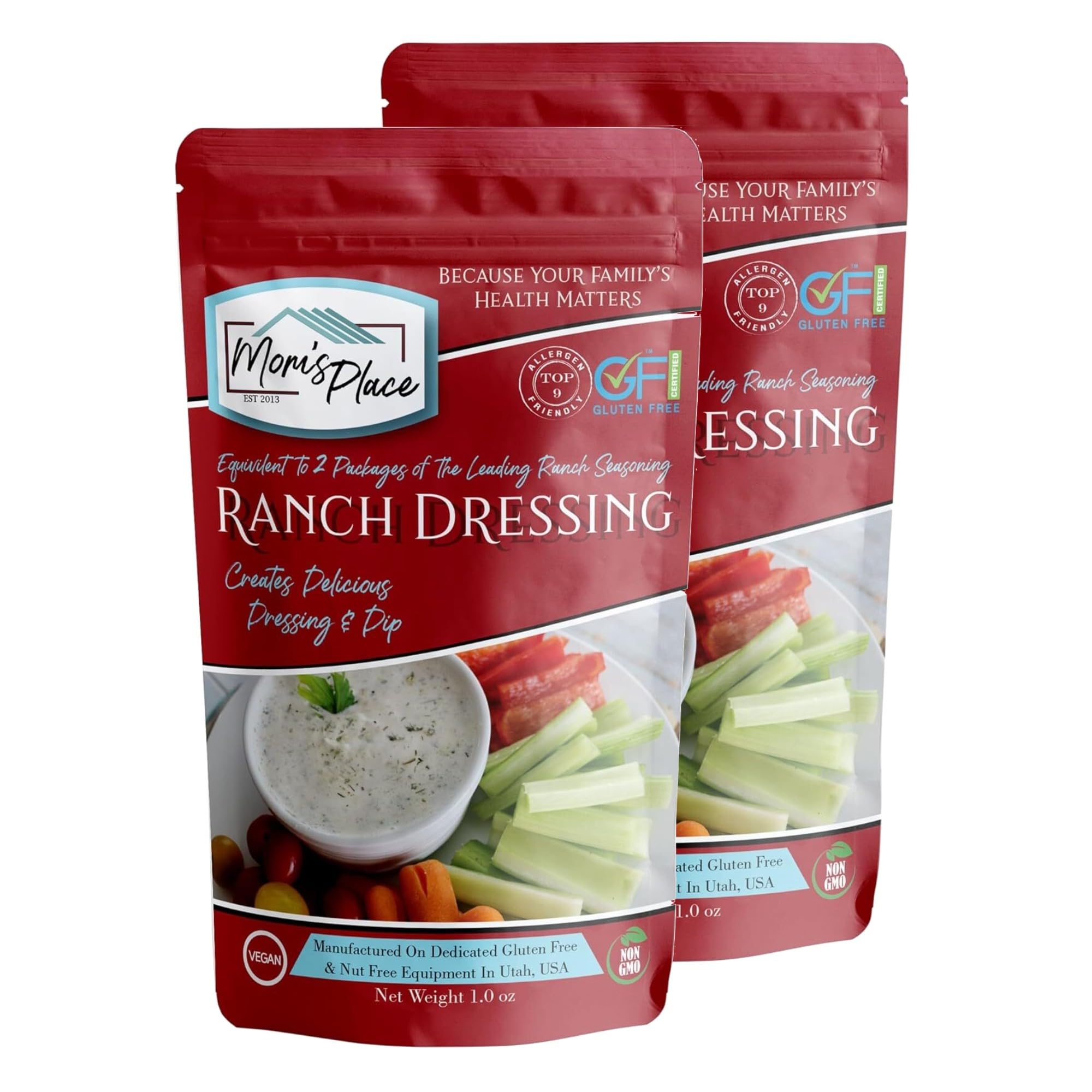 Mom's Place Gluten-Free Ranch Dressing Mix (Pack of 2, Ranch)