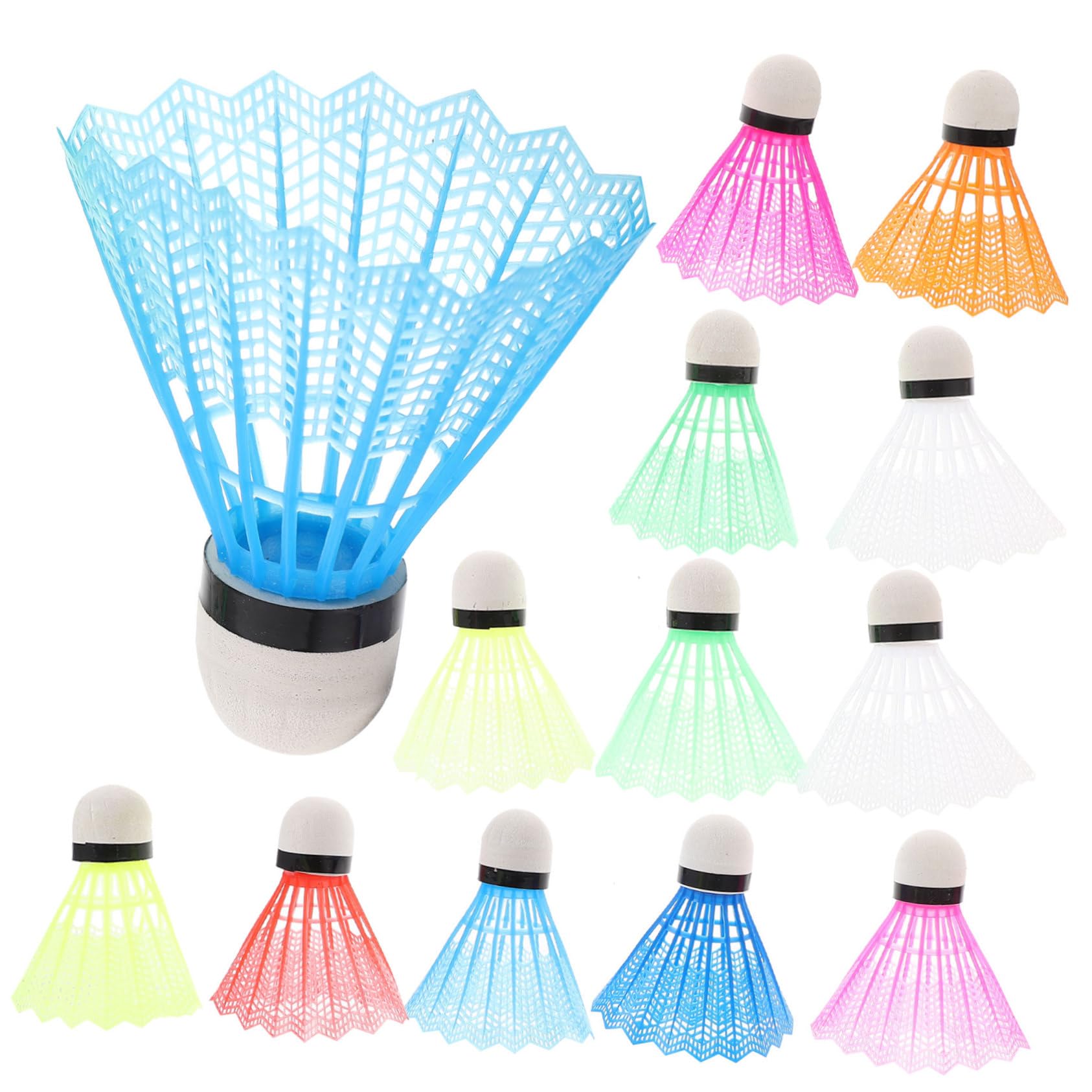 GOOHOCHY 20pcs Colorful Plastic Badminton Shuttlecocks Birdies for Training Fitness Random Color