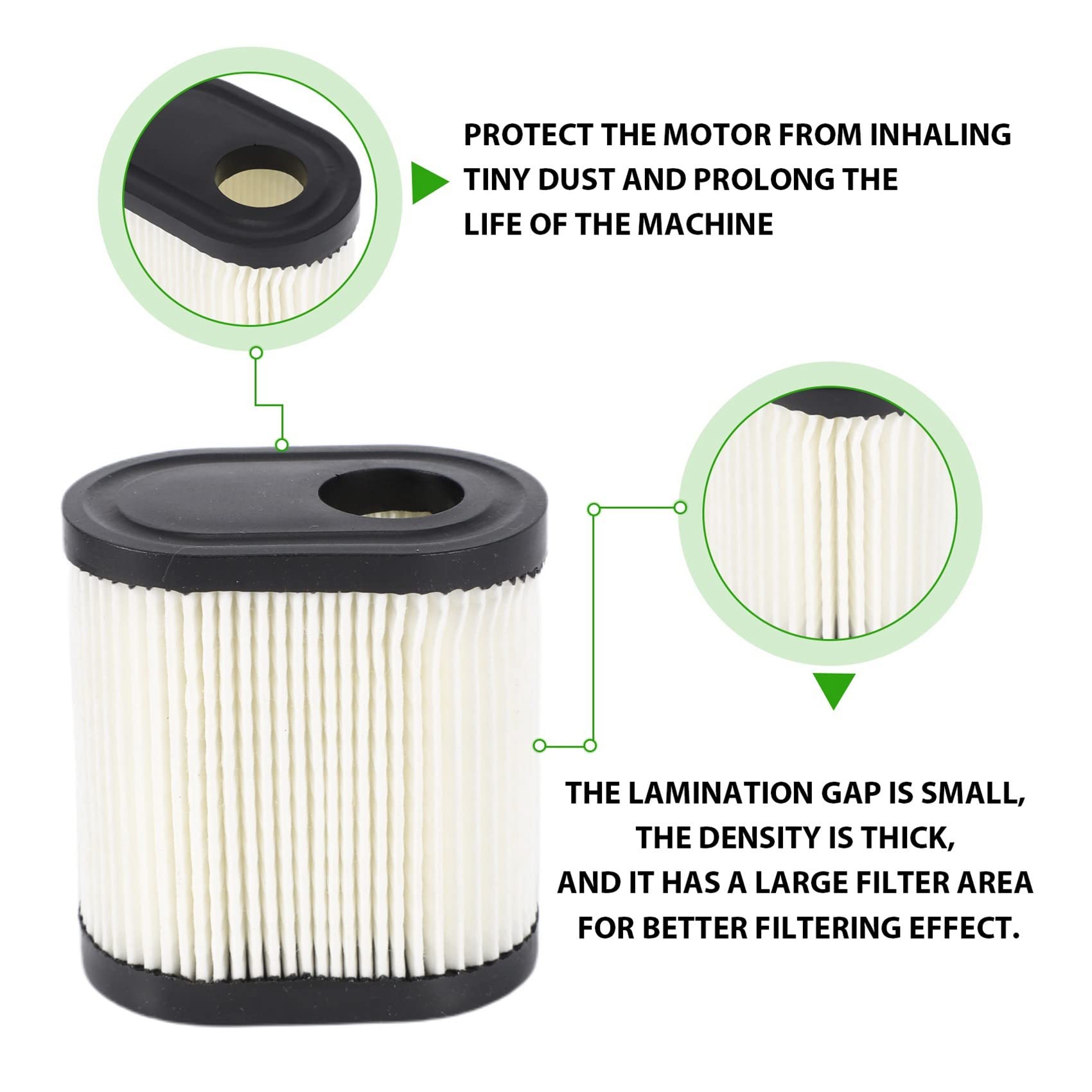 Filtro de aire para 36905 740083A LEV100, LEV115, LEV120, LV195EA, OVRM6N - Filtro de aire para cortacésped (3 unidades)