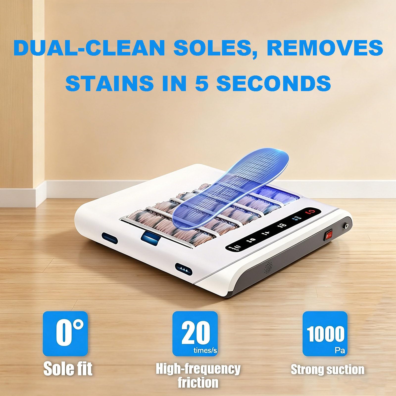 Limpiador de suela de zapatos totalmente automático, dispositivo inteligente de limpieza por inducción con cepillado de agua para botas y zapatos, ideal para uso doméstico y comercial