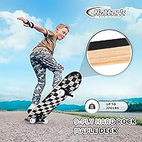 Vista 4 de Nattork - Monopatín completo de 31 pulgadas, patinetas estándar para principiantes, patinetas de trucos de 9 capas de madera de arce canadiense