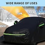 Couverture de voiture pour 2007-2025 Fiat 500/500C/500E Abarth/Nouvelle Fiat 500 (Hatchback/Cabrio/3+1), 210D Poussière de pluie solaire imperméable Snow Protection Couverture de voiture Fiat extérieure