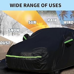 Car Cover for 2007-2025 Fiat 500/500C/500E Abarth/New Fiat 500 (Hatchback/Cabrio/3+1), 210D Waterproof Sun Rain Dust Snow Protection Outdoor Fiat Car Cover