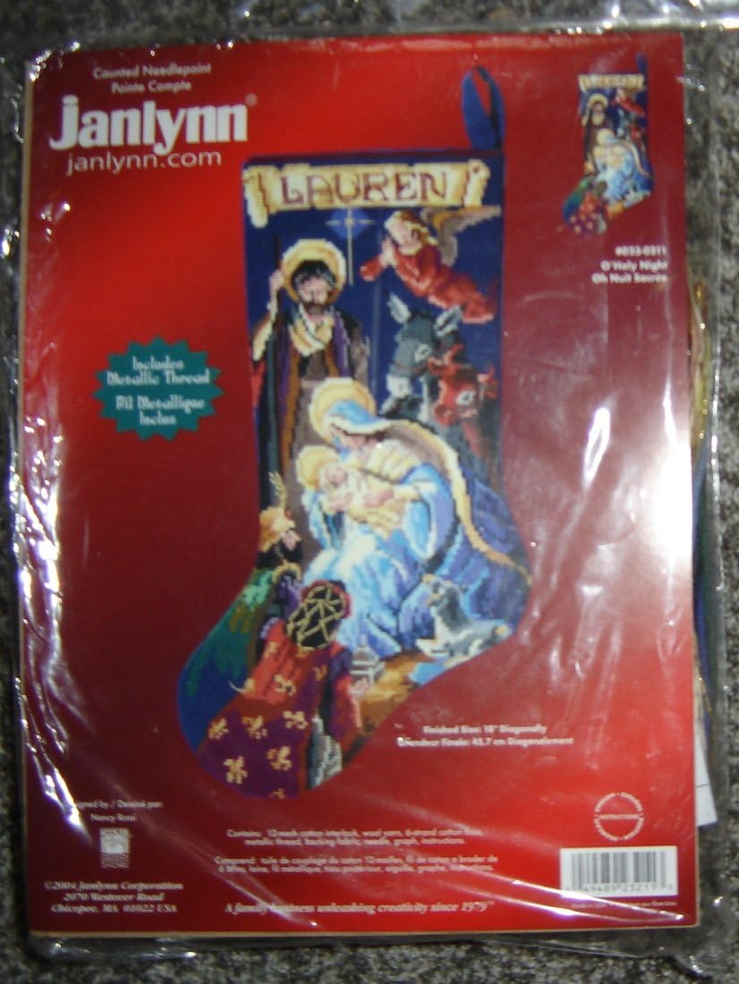 Janlynn Counted Needlepoint Christmas Stocking Kit #023-0211: O' Holy Night