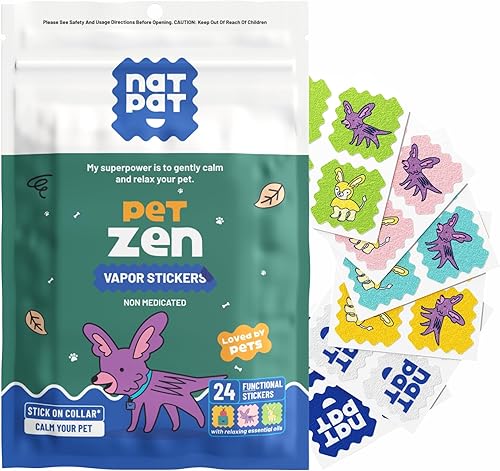 NATPAT Pet Zen - Parches calmantes para perros Alivio eficaz del estrés sin medicamentos para viajes, fuegos artificiales y ansiedad por separación