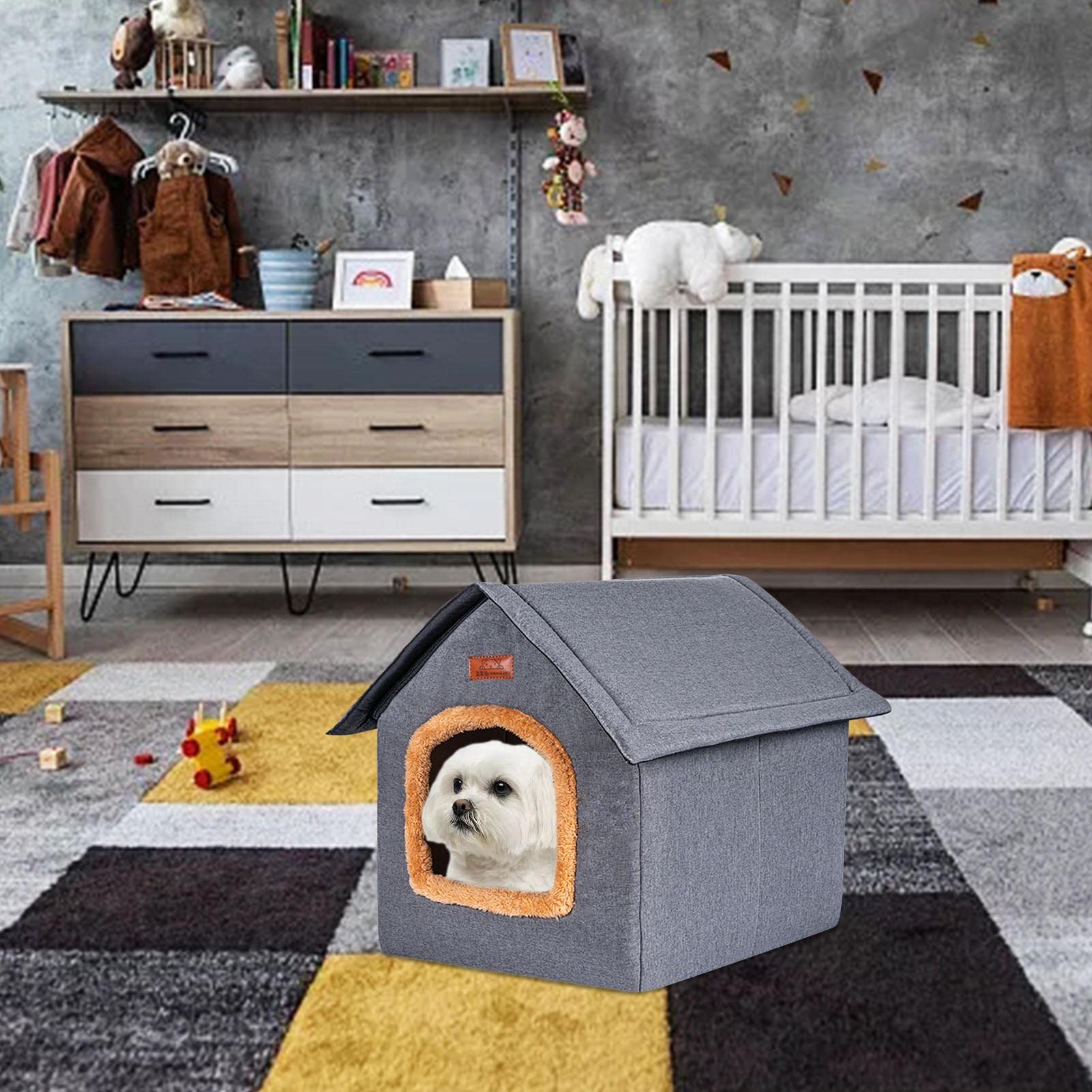 Niche Doudou Pour Chat Ou Petit Chien - Maison Chaude Et Moelleuse, Antidérapante, Pour Intérieur/Extérieur (36x40x33cm)