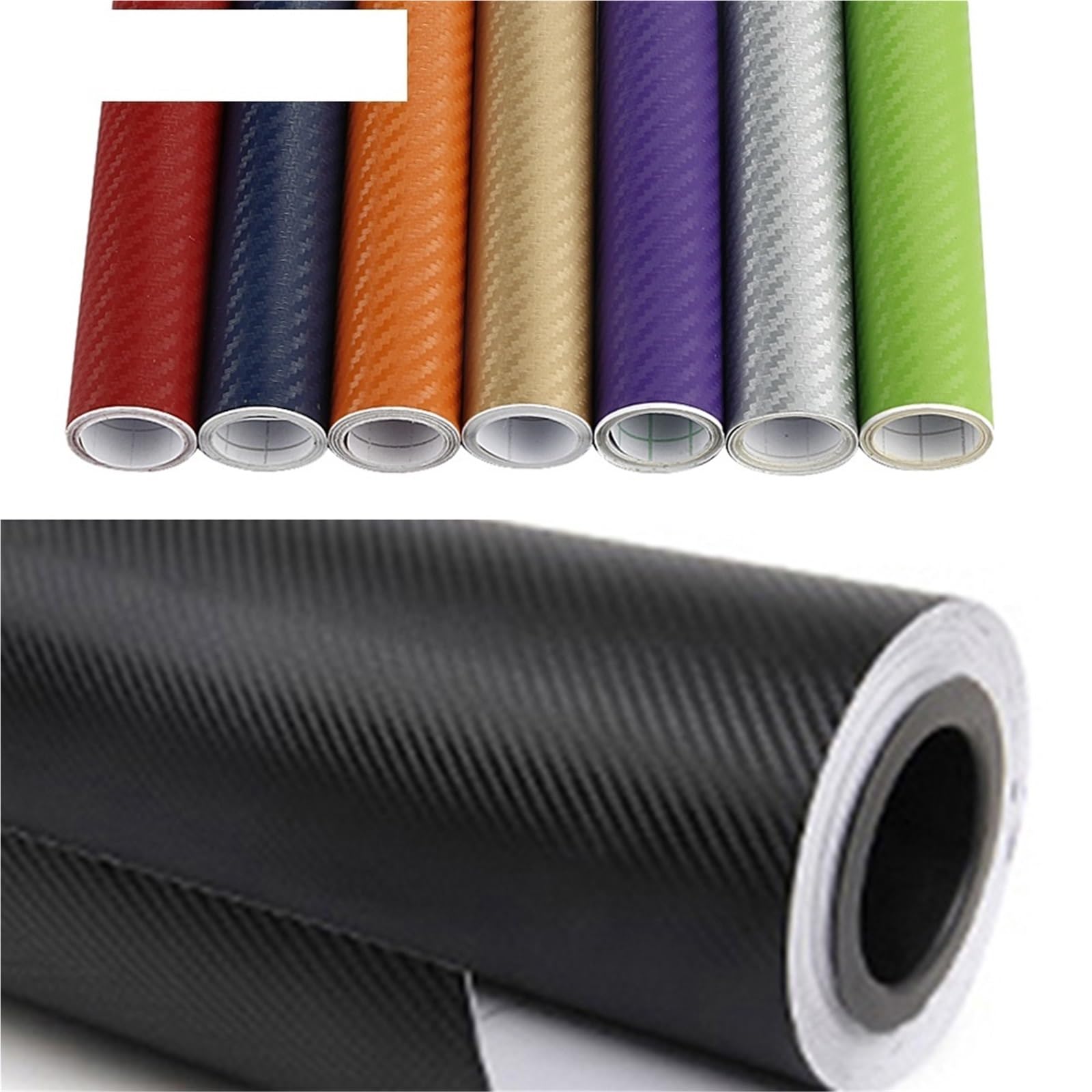 Auto Folie,Auto Folierung 50 cm breit 3D Kohle Faser Vinyl Film 3.0M Auto Aufkleber wasserdichte DIY Auto Fahrzeug Motorrad Auto Styling wrap Rolle Auto Styling(White,20m x 50cm)