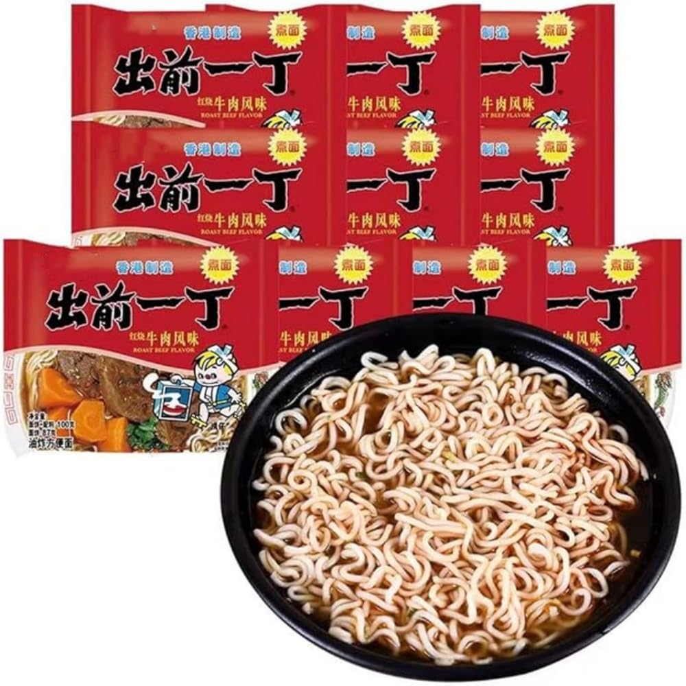 Infinitely Great Home Decor Center Chinese Food Snack Instant Nudeln, 100 g, 10 Stück (Roast Beef)