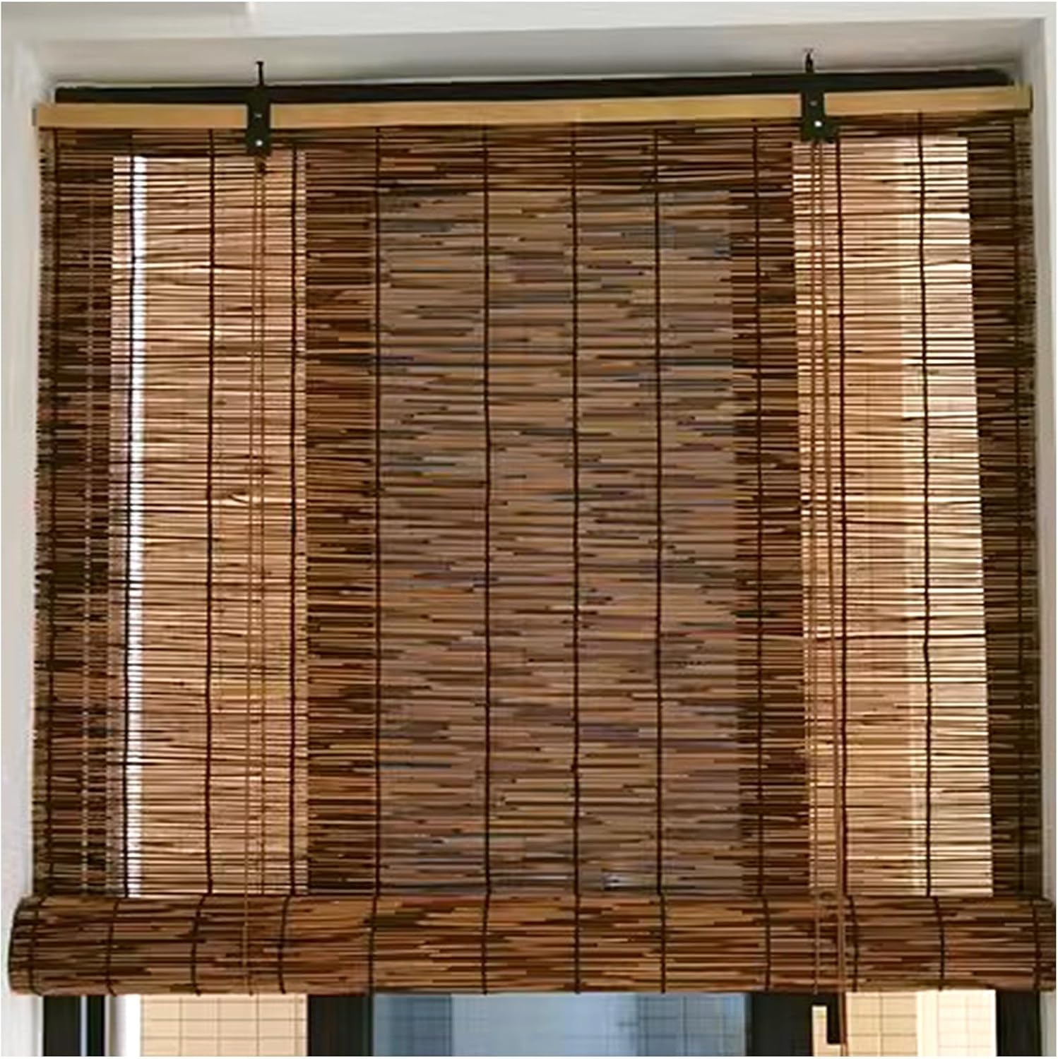 MObyat Sunshade Bamboo Blinds with Lift, Vintage Roller Shades for Outdoor/Indoor Window Blinds, Anti-UV Blackout Bamboo Curtain Roll Up Shade 24" 28" 30" 36" 40" 42" 48" 56" 60" 64" 72" (Size : 42"