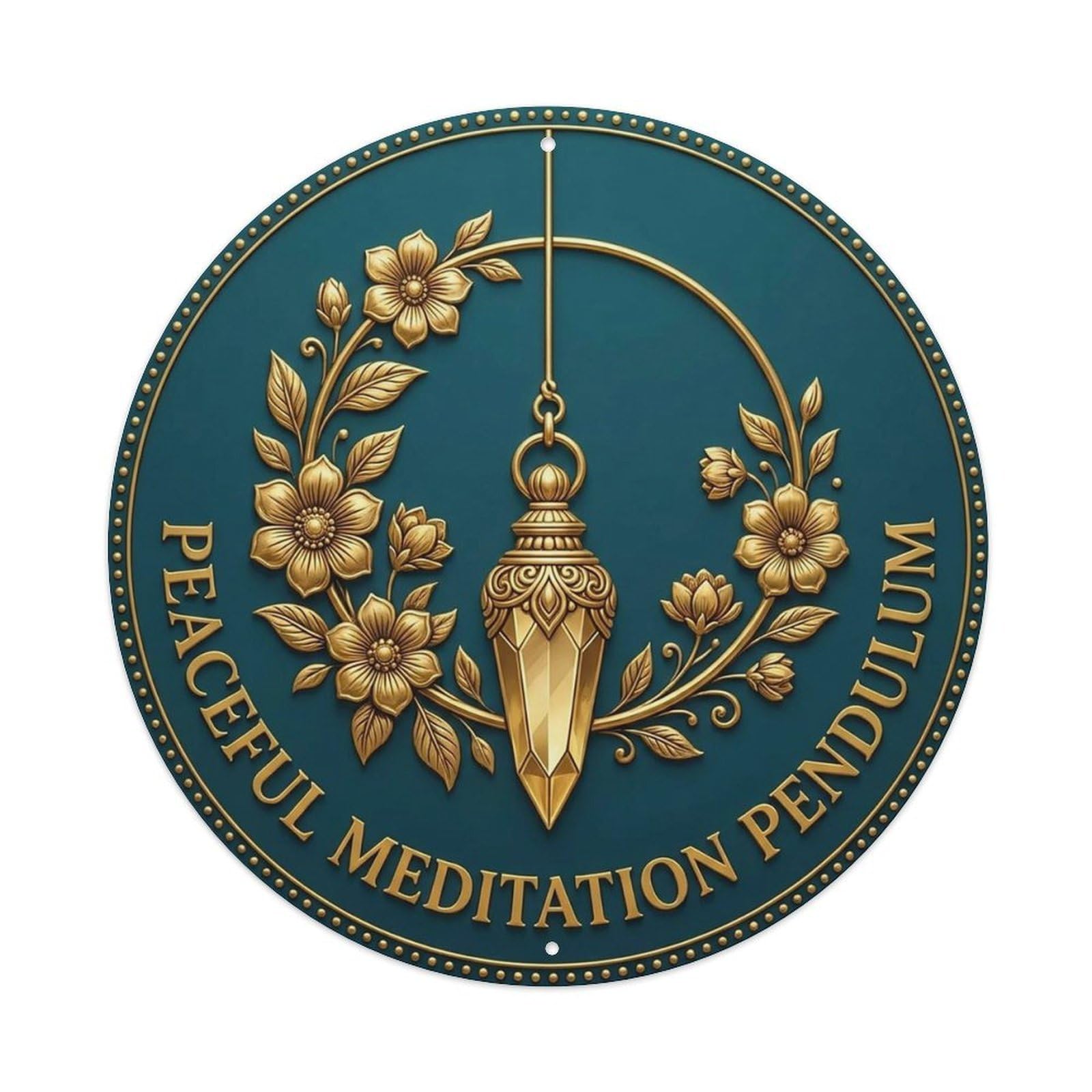 Vintage Peaceful Meditation Pendulum Flower Zen Yoga Metal Tin Sign