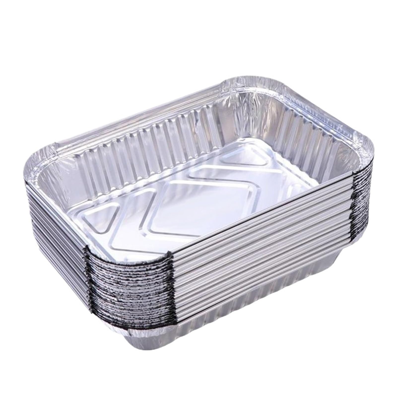 50 sztuk tacek na tłuszcz z folii aluminiowej do grilla, tacek na tłuszcz do grilla, tacek na artykuły zewnętrzne (600 ml)