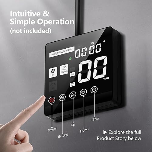 Miniatura 9 de Yaufey Deshumidificador comercial de 216 pintas con bomba y manguera de drenaje para espacio de rastreo, sótanos, espacio industrial, gran espacio