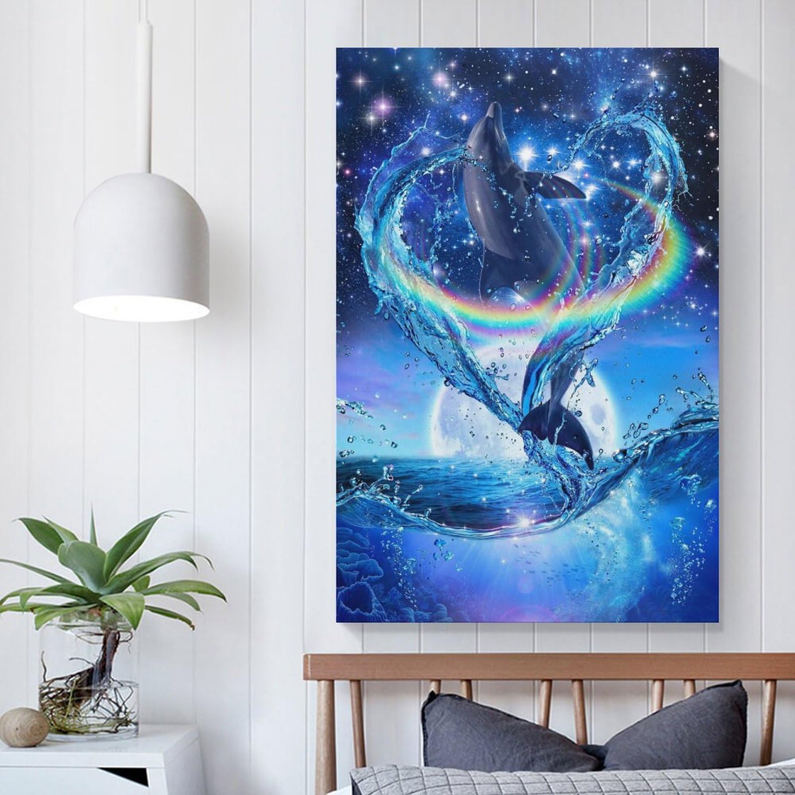 Amazon.co.jp: イルカ 絵画 ラッセン 星に願いを アート アート