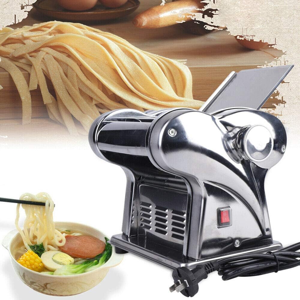 Pasta Maker Machine,Manual Noodle Maker Pasta Cutters with 2 Blades,110V Home Electric Dumpling Dough Skin Noodles Pasta Maker Machine for Homemade Noodles Fresh Spaghetti or Fettuccini