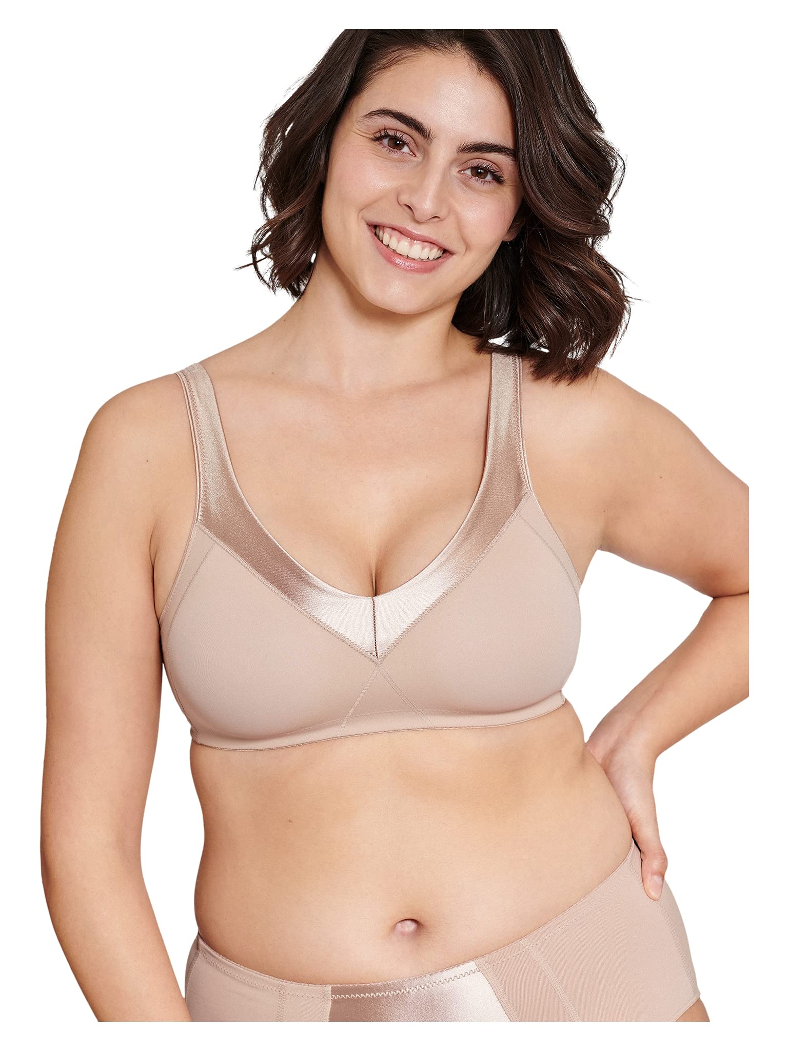 Naturana Women's Light Beige Non-Wired Soft Cup Bra Solution 5327 40Dd