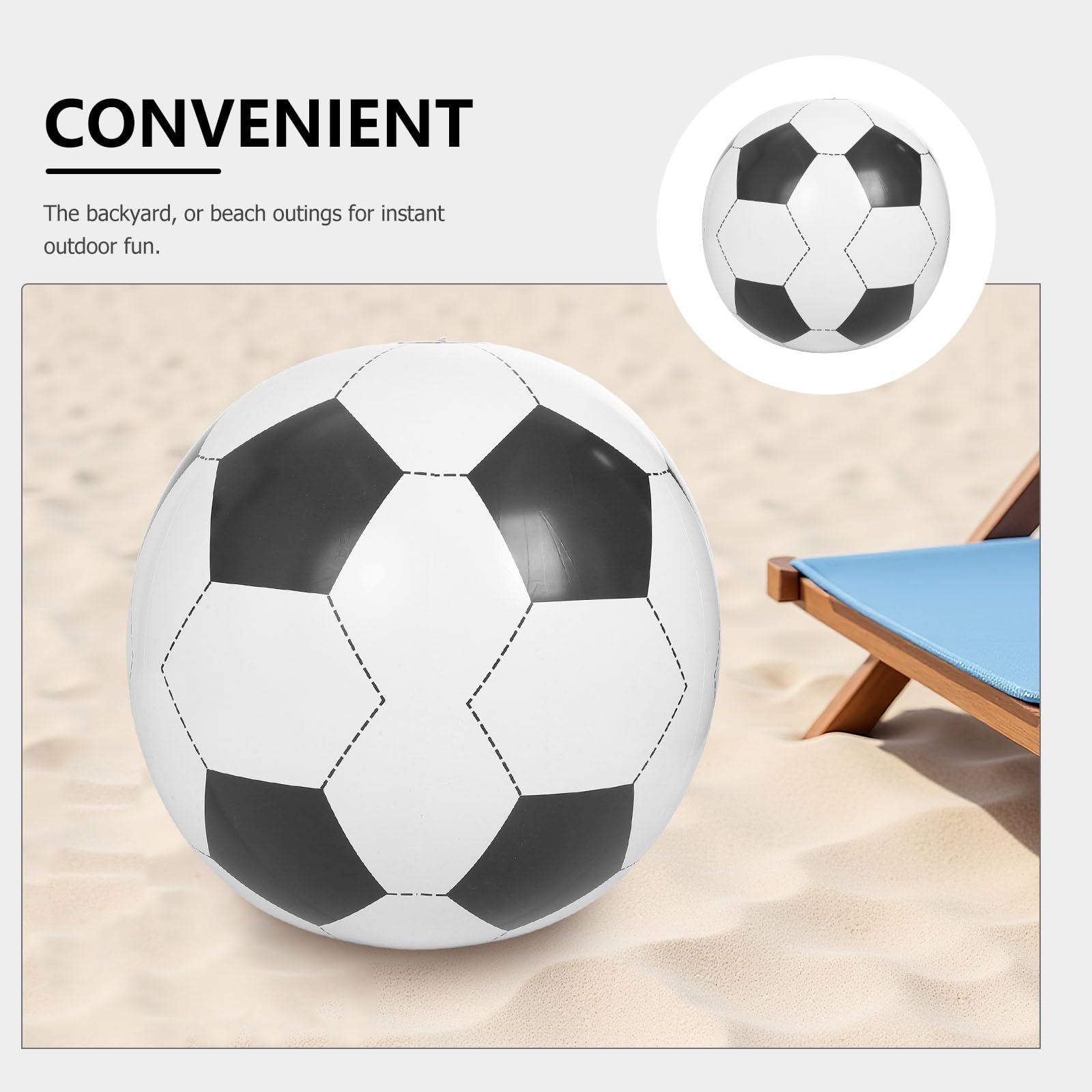 Artibetter Pallone da calcio gonfiabile: palloni da spiaggia gonfiabili giganti da 79 cm - Palloni da calcio estivi per piscina, sport all'aperto, parco giochi, giardino, lago, cortile