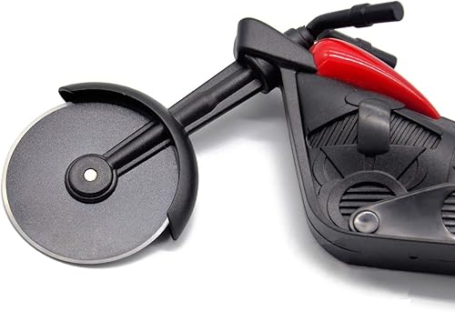 Miniatura 3 de Cortador de pizza de motocicleta de acero inoxidable antioxidante de alta calidad, cortador de pizza de hoja afilada para cortar pizzas, pasteles,