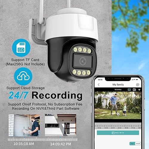 Miniatura 7 de Cámaras de seguridad 2K para exteriores, cámara de vigilancia IP de visión panorámica de 360, cámaras domo WiFi 2.4G para seguridad del hogar,