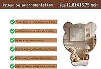 Vista 3 de Lindo espejo acrílico con diseño de oso antiarañazos, irrompible, inastillable, HD templado, espejos decorativos de pared para el hogar, oficina