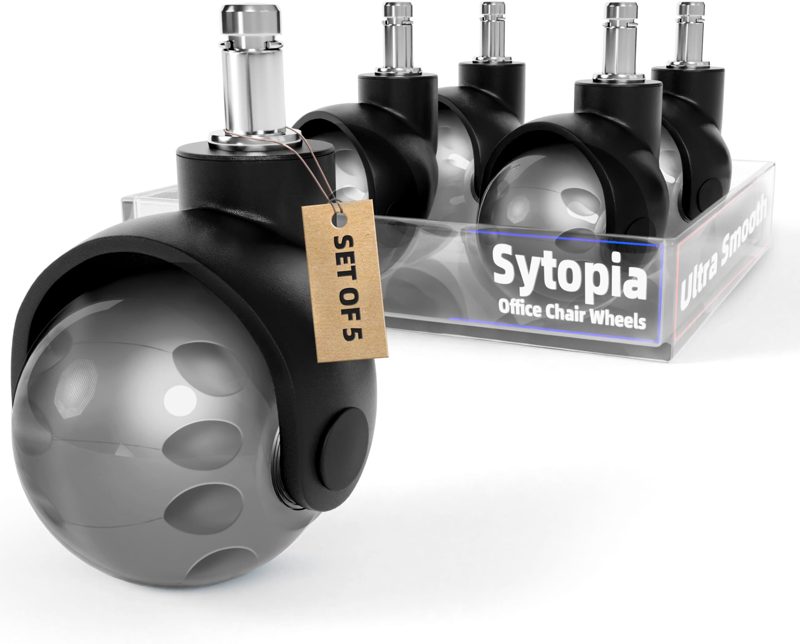 Miracle Caster! Extra Large Chair Wheels. 4" Set of Five