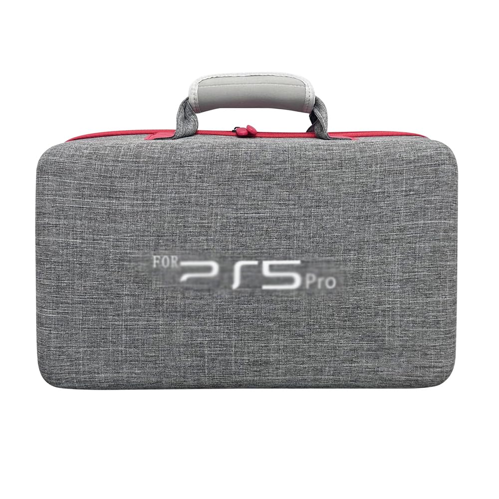Borsa da trasporto per PS5 pro Borsa a tracolla Console Controller Accessori Custodia protettiva portatile da viaggio Borsa di stoccaggio di grande capacità Accessori da gioco (grigio Con logo)