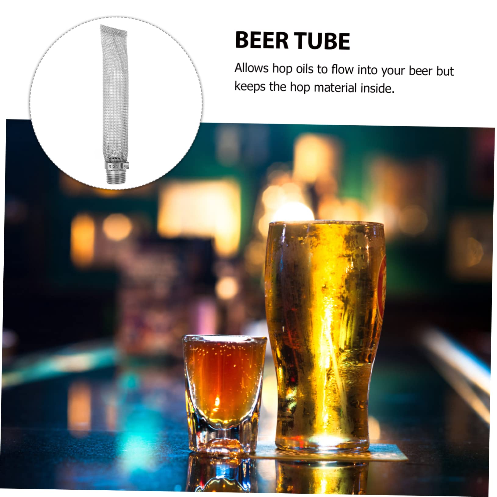 MUCKLILY 1 PC Stainless Steel Dry Filter Tube for Brewing Design Hop Strainer for Beer and Wine Making Lightweight and Portable Filter Hose for Easy Use