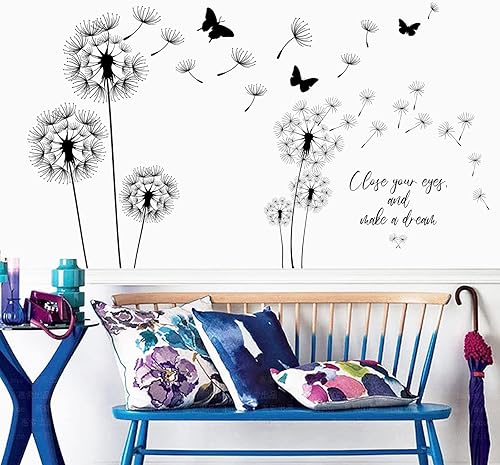 Miniatura 5 de Calcomanías de pared de árbol de cerezo, calcomanías de pared de mariposa, calcomanías de pared de flores rosas, decoración de pared de vinilo