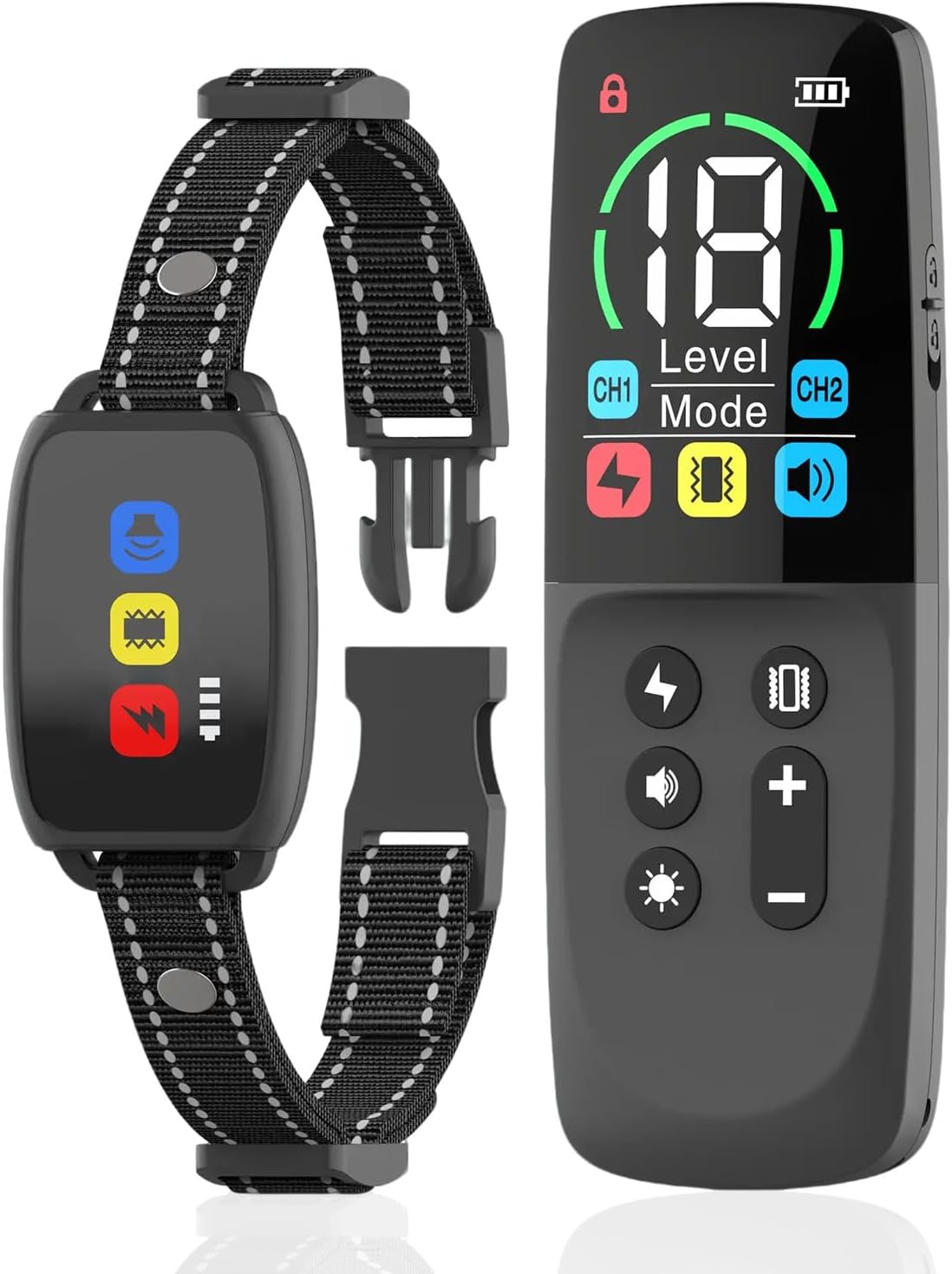 Dog Shock Collar, 3300 FT Dog Training Collar with Remote Control Anti Bark e Collar Whit Beep, Vibration, Shock Modes IP67 Waterproof Rechargeable for Large Medium Small Dogs