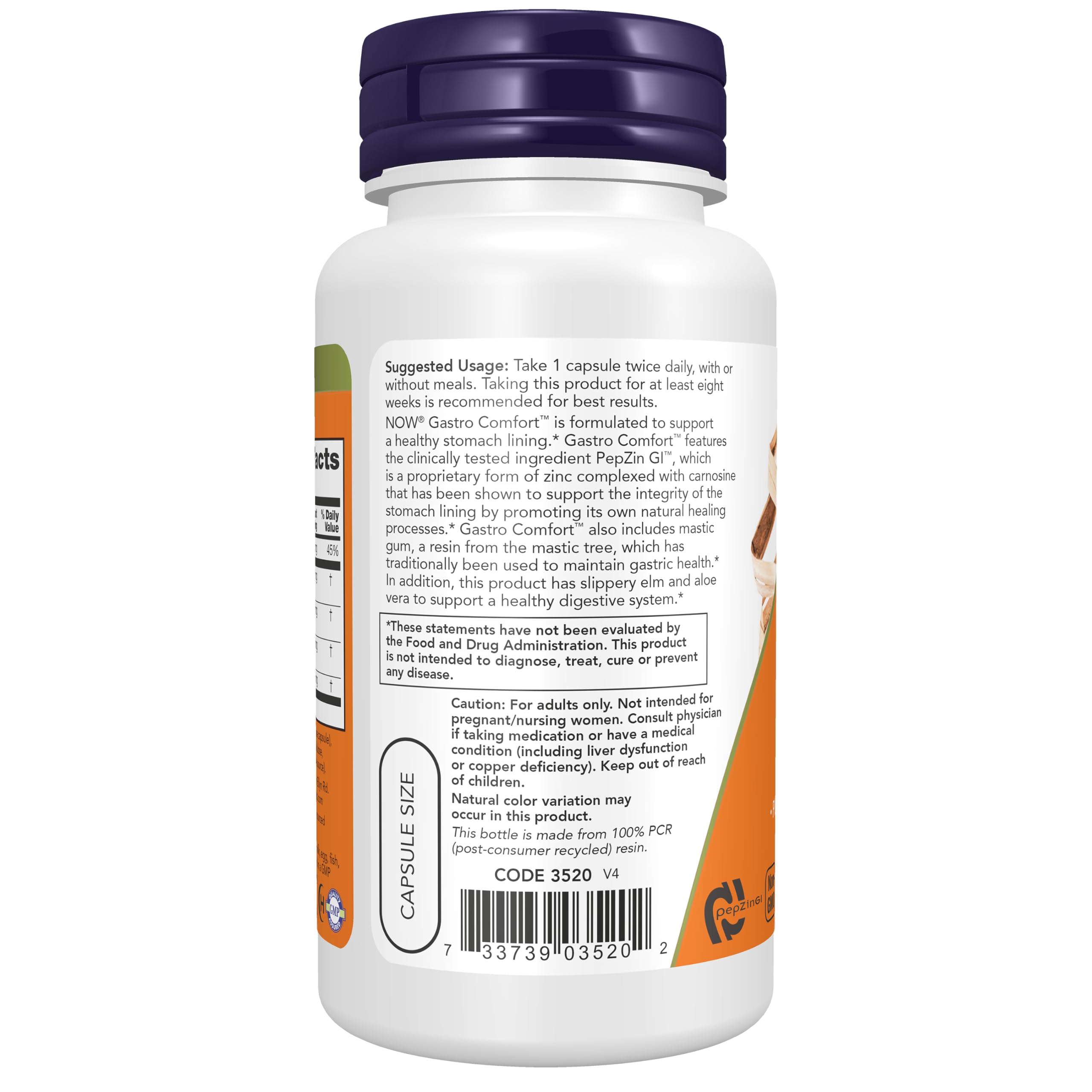NOW Supplements, Gastro Comfort, with Mastic Gum, Aloe Vera, 60 Veg Caps — Amazon image 3