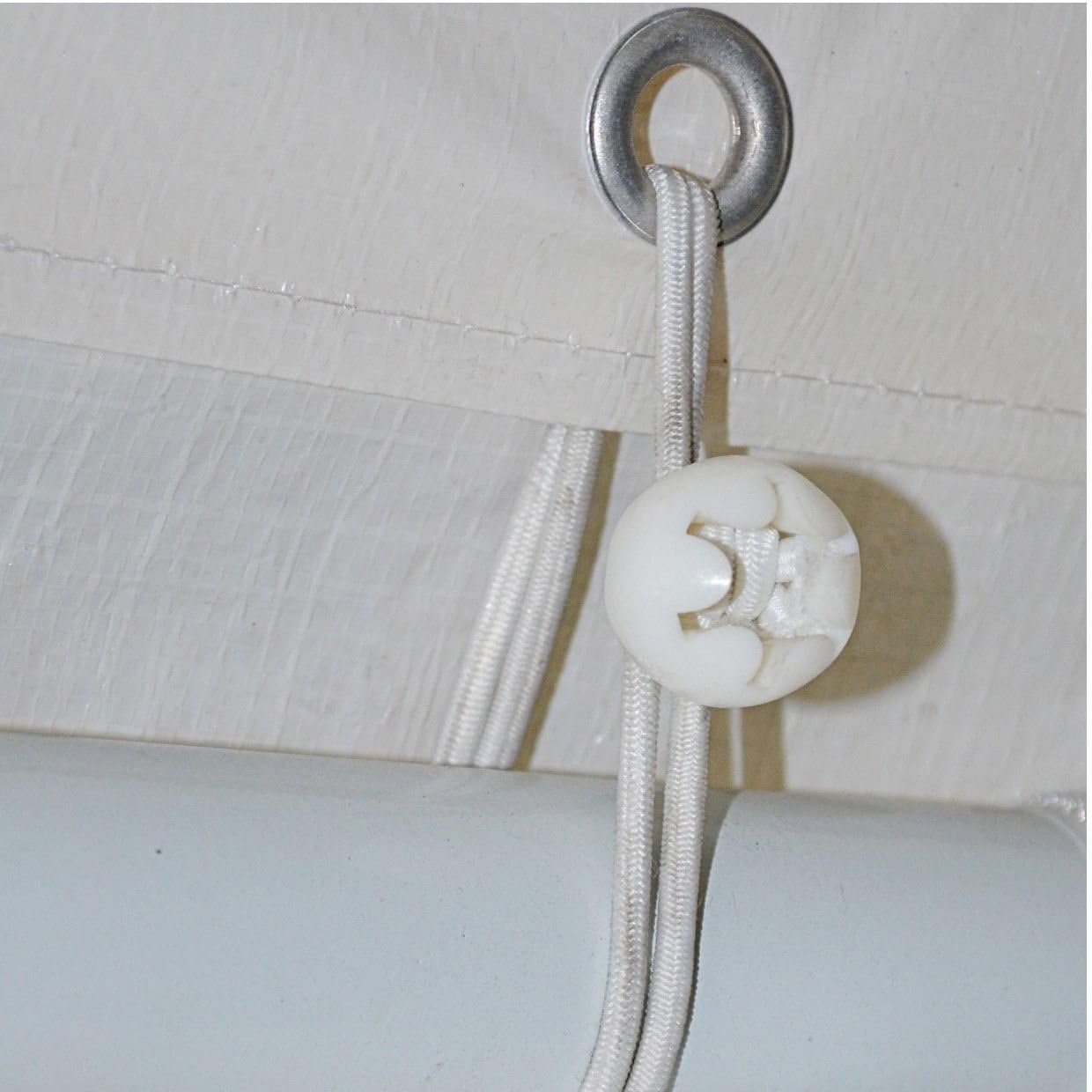 BenefitUSA 6 White-Ball Bungees Cord Tarp Party Tent Tie Downs Bungee Canopy Gazebo Straps- 50Pcs