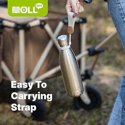 Miniatura 3 de Botella de agua de acero inoxidable de 17 onzas, botella de agua aislada, botella de agua deportiva para escuela, doble pared, al vacío, forma de