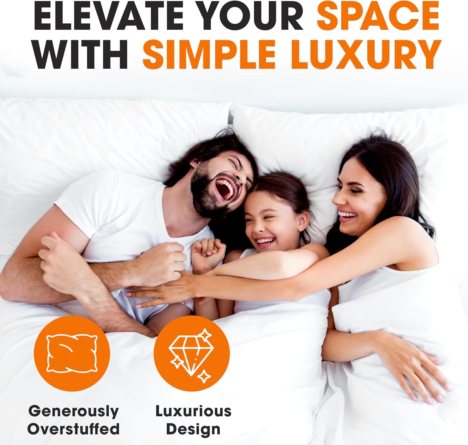 Cheer Collection Standard Size Bed Pillows - Down Alternative Pillows, Soft Bed Pillows & Positioners, Hotel Quality Standard Pillows Set of 4, Luxury Pillows for Comfortable and Restful Sleep