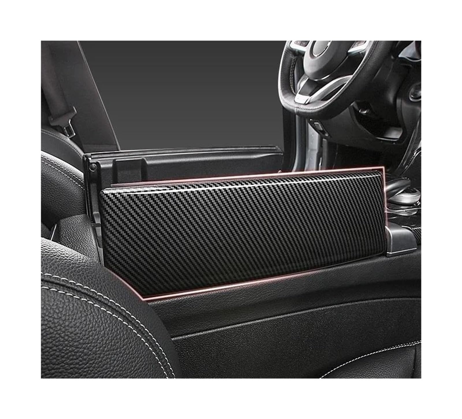 HCKCLMBMZW For Benz C E GLC Class W213 W205 X253 Car Center Armrest Box Console Storage Trim Cover Interior Carbon Fiber Car Armrest Center Console(E W213)