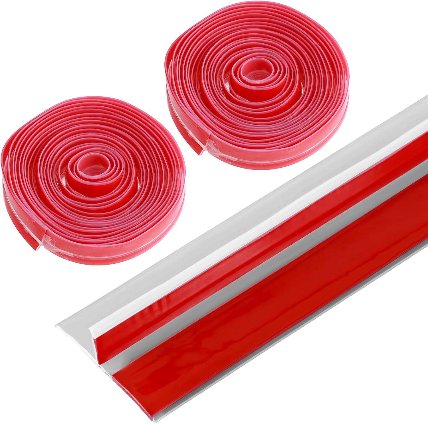 T-Shaped Weather Stripping Door Seal, 1.37" (W) x 20 FT (L) Clear Weather Stripping, Seal Strip for Windows Gaps, Strong Adhesive Door Draft Stopper (40FT)