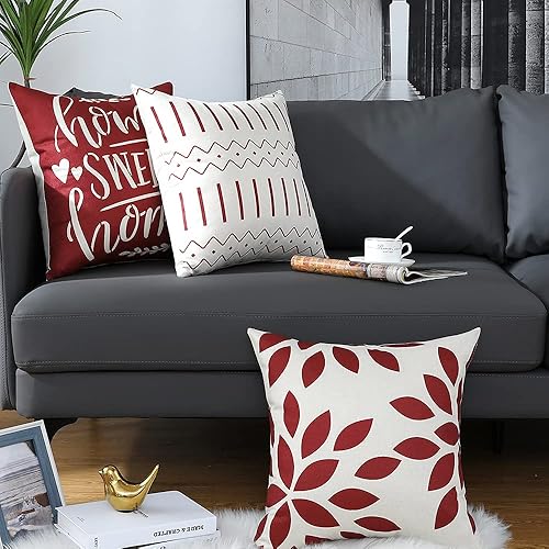 Vista 54 de Homefeelzydys Fundas de almohada de 18 x 18 pulgadas, fundas de almohada de 18 x 18 pulgadas, fundas de almohada cuadradas, juego de 4 fundas