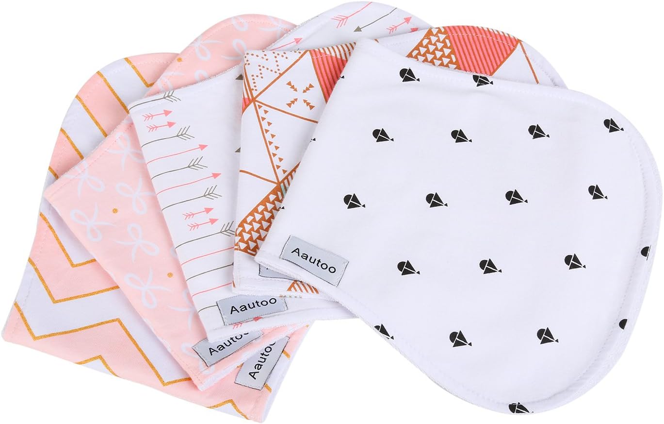 Baby Burp Cloths for Girls 5 Pack Burp Cloths Towel Burping Rags for Babies Newborns Baby Shower 100% Super Absorbent Organic Cotton Soft Triple Layer : Baby