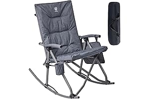 EVER ADVANCED Oversized Rocking Lawn Chair with Shocks