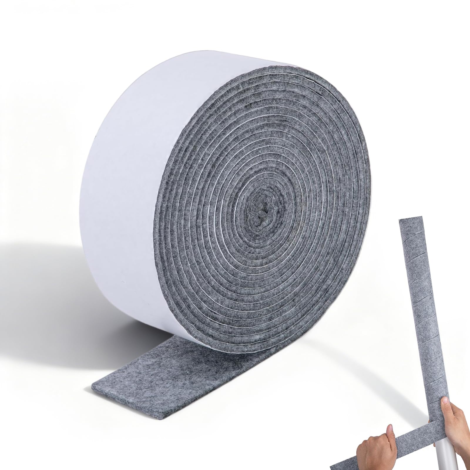 6 x 500cm Pipe Wrap Insulation Tape, Condensation Absorbers Strip 0.5mm Felt Adhesive Tape Pipe Insulation Lagging Wrap for Water Pipes Windows Absorbent Strips