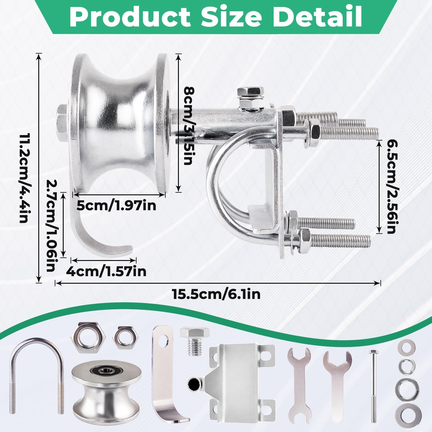 Heavy Duty Sliding Gate Rollers (2-Pack) - Galvanized Steel Track Wheels for 1-7/8" Chain Link Fence Gates on 1-5/8" Pipe Track - Commercial, Industrial & Residential Use