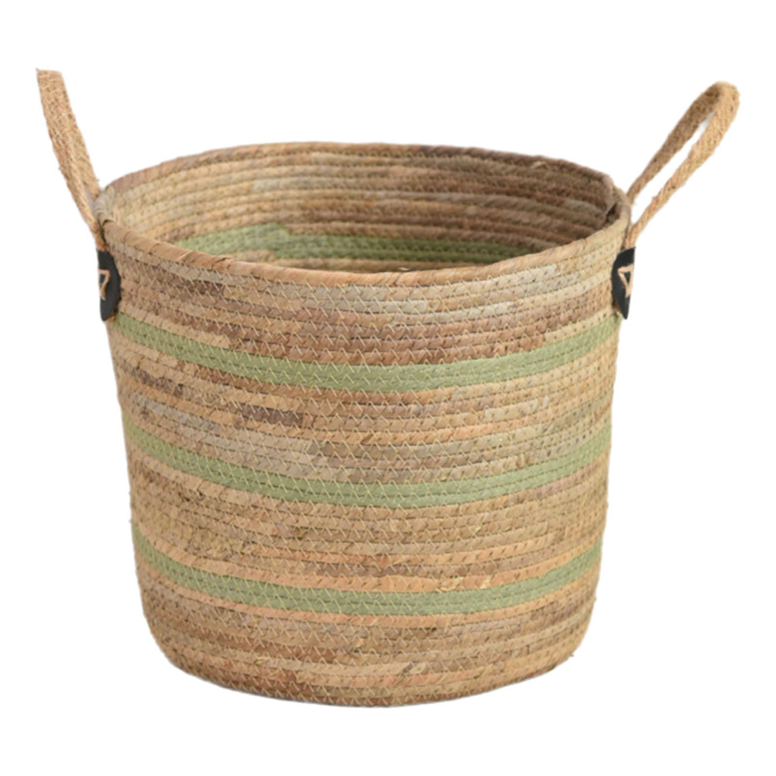 Panier de rangement pour plantes en corde de banane : cache-pot avec poignée