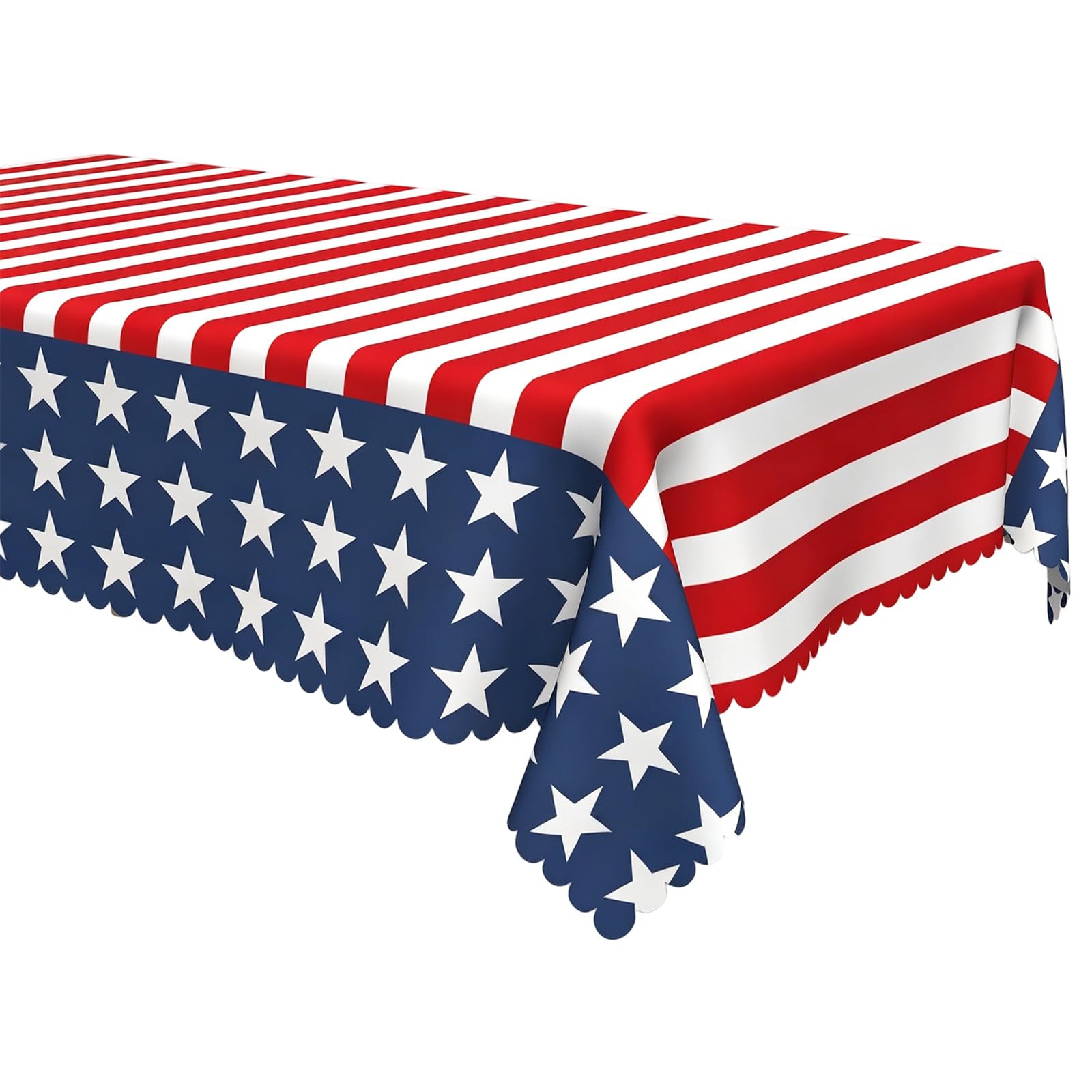 Oxxggkao Washable US Flag Design Tablecloth Star and Stripes Patriotics Table Cover for Holiday Gatherings and Party Decors Patriotics Table Cover