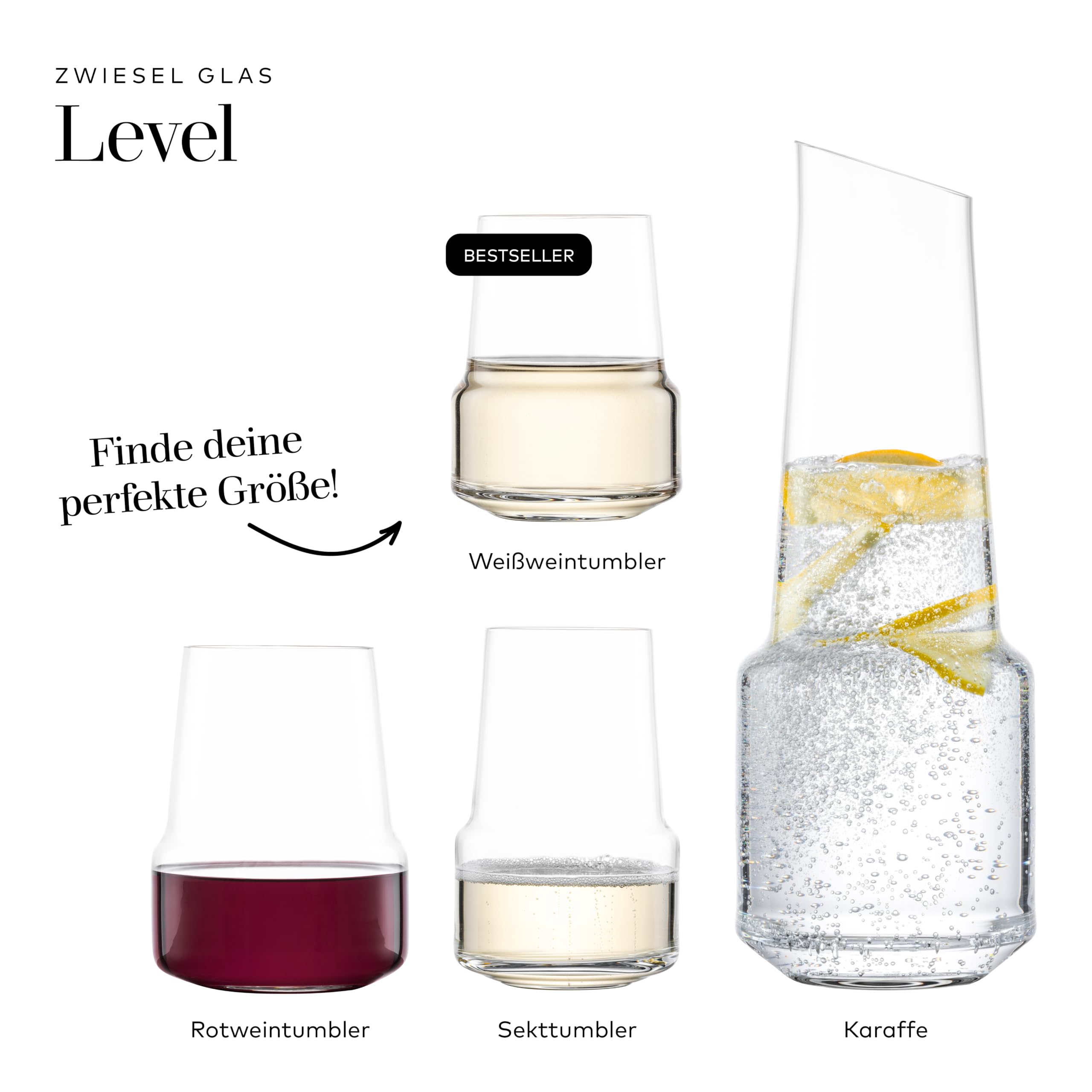 Zwiesel Glas Kieliszki do szampana Level (zestaw 2 szt.), funkcjonalne kieliszki do wina musującego, nadają się do mycia w zmywarce, Made in Germany (nr art. 123914)
