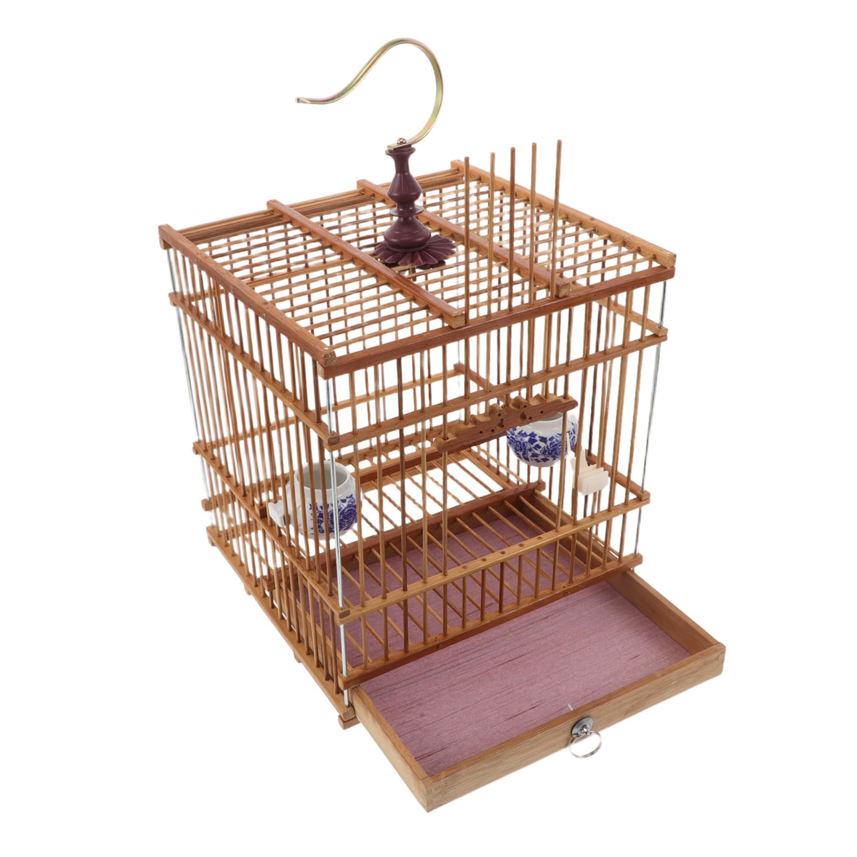 Cage à oiseaux en bois carbonisé : l'habitat naturel vintage pour chardonnerets et petits oiseaux