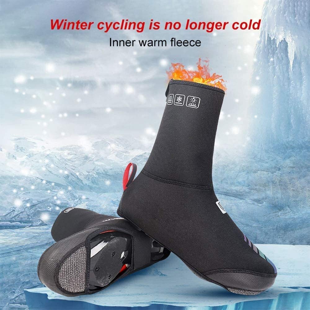 Copriscarpe Ciclismo Invernale Coperture for Scarpe Ciclistiche Invernali Overshoes Bike con Striscia Riflettente, Copertura for Scarpe Antivento Impermeabile for Strada MTB Unisex (Size : A(M))