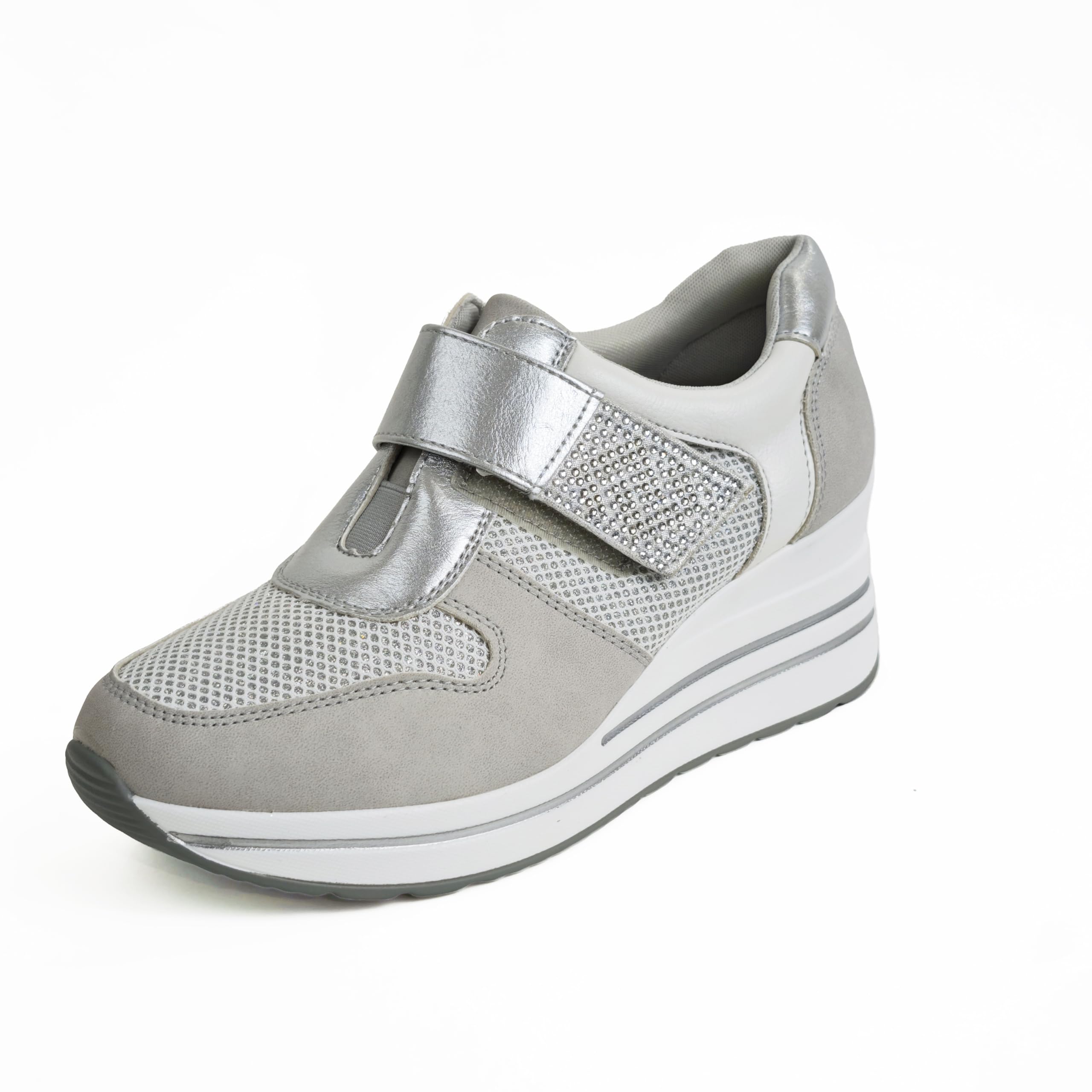 Sneakers Donna con Zeppa Scarpe Comode Eleganti Casual con Strappo Traspiranti Leggere Antiscivolo per Camminare